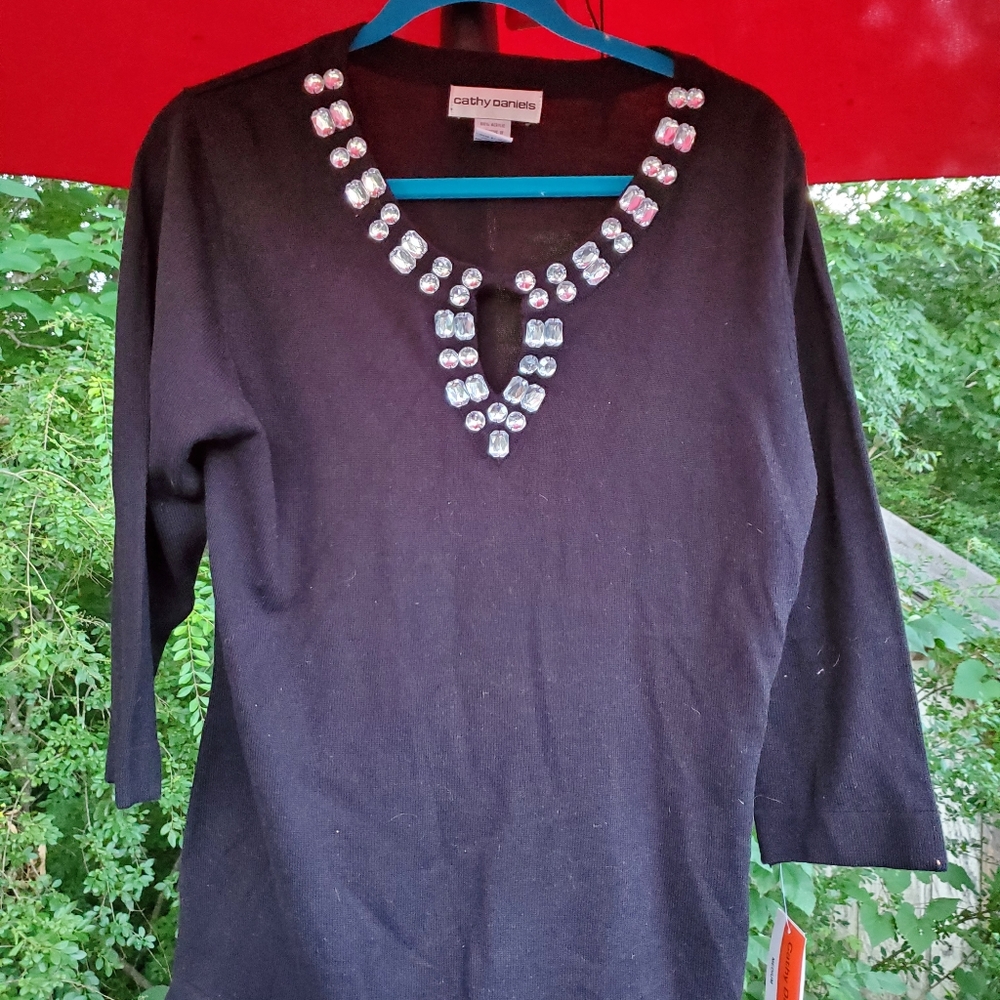 Cathy Daniel's Black embellished sweater